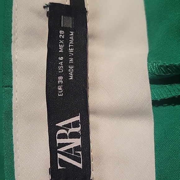 ZARA Green Women's Dress Pants Size 6 Pre-owned In Great Condition - Picture 2 of 6